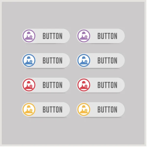 Bloquear botões ícone do usuário — Vetor de Stock