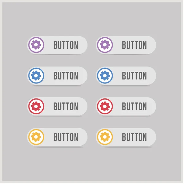 Botões de configuração coloridos — Vetor de Stock