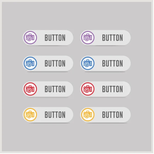 Set of photo camera buttons — Stock Vector