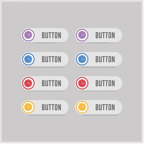 Time icon   buttons — Stock Vector