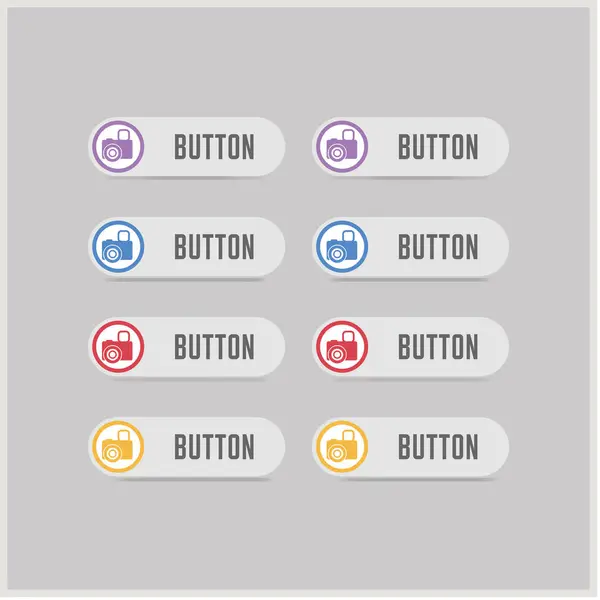 Set of photo camera buttons — Stock Vector