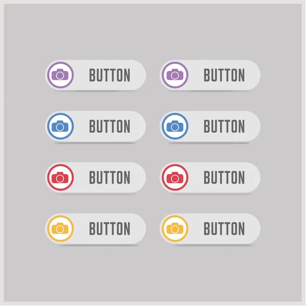 Set of photo camera buttons — Stock Vector