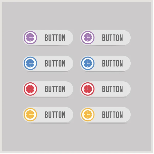 Clock button icons — Stock Vector