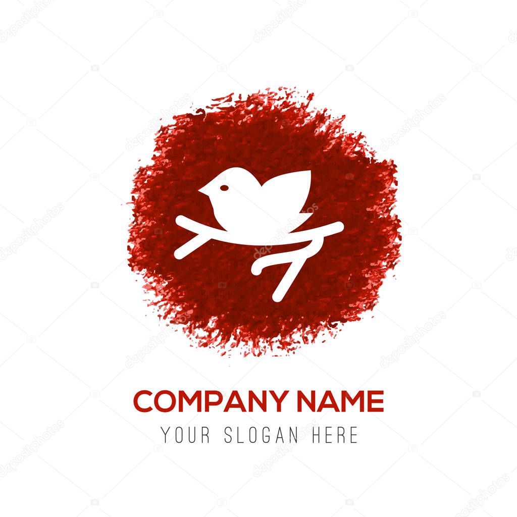Business logo with bird flat icon , vector illustration