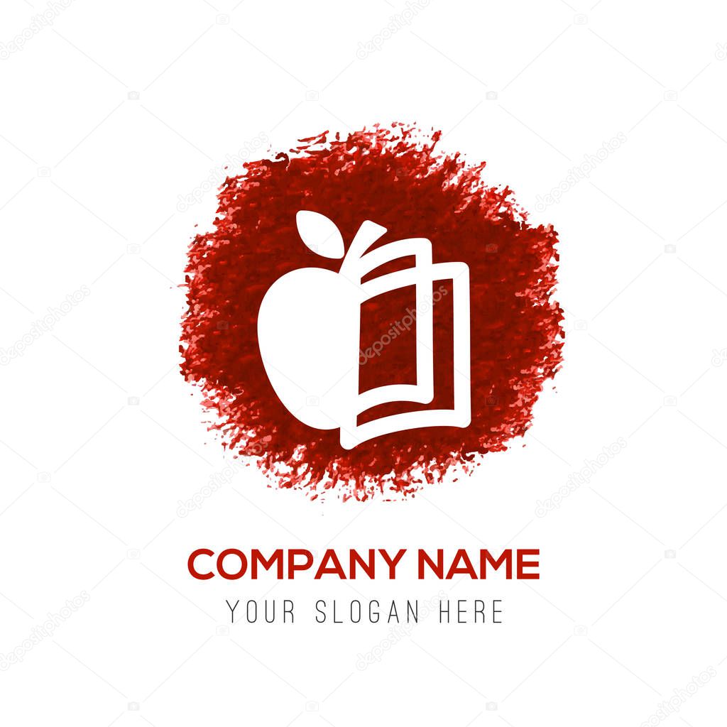Business logo with apple flat icon , vector illustration