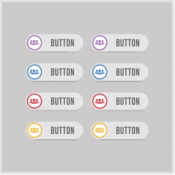 Schaltflächen für Benutzergruppen-Symbole — Stockvektor