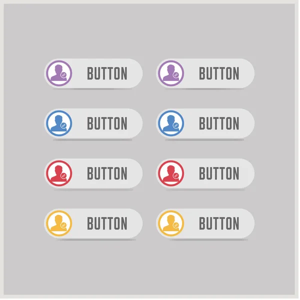 Anexar ícones de botão do usuário — Vetor de Stock