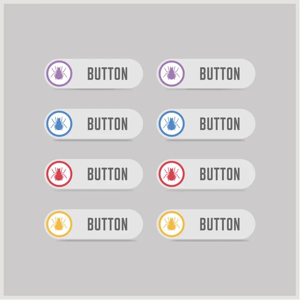 Halloween Spider button Icons — Stock Vector