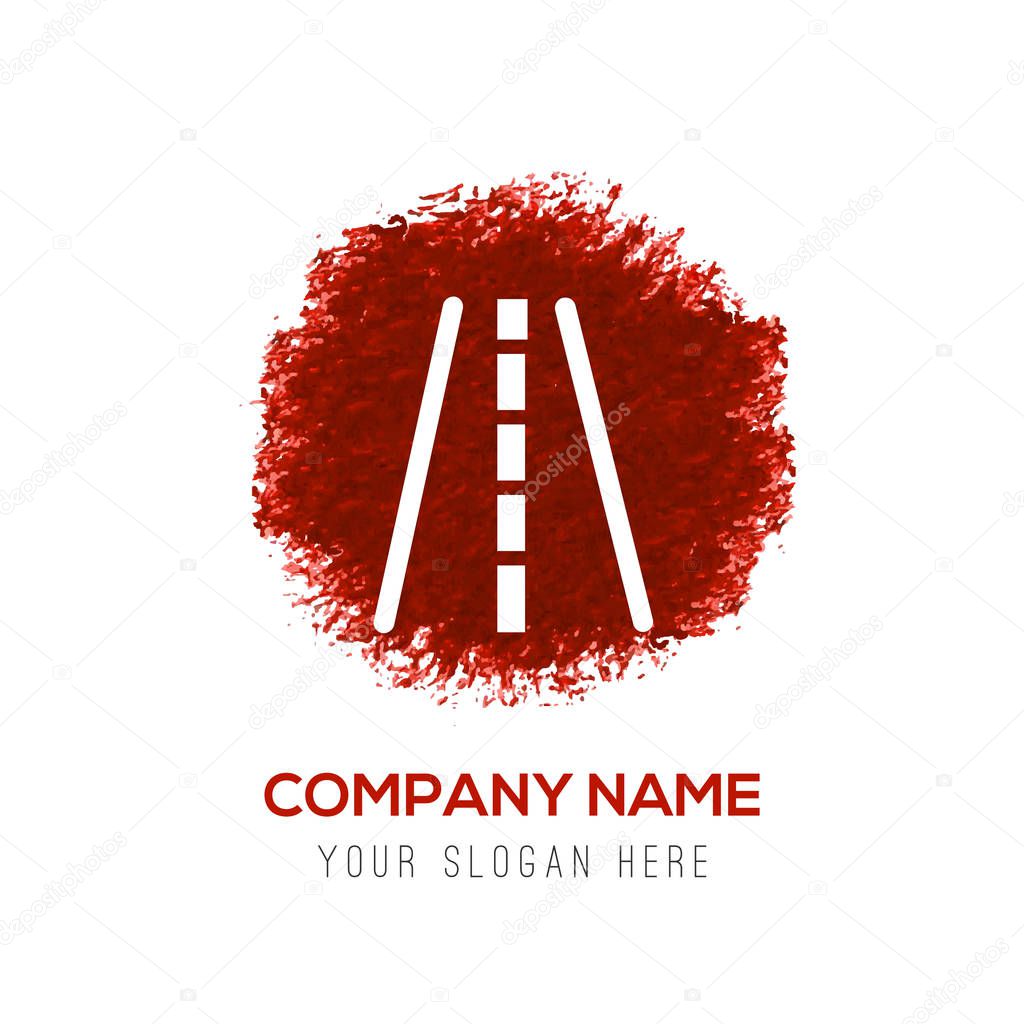Business logo with road flat icon, vector illustration