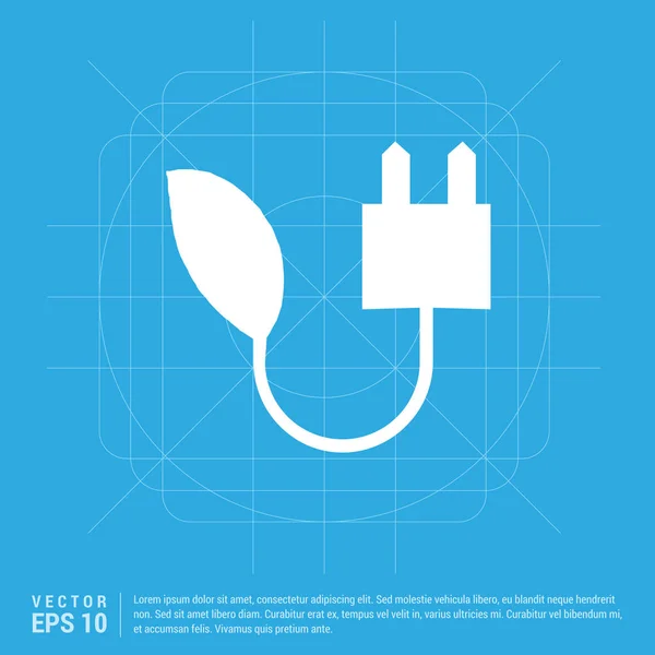 Eco platte stekker pictogram — Stockvector