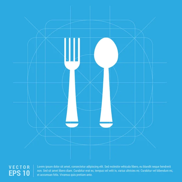 Значок меню їжі з виделкою і ложкою — стоковий вектор