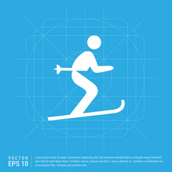 Icône du ski sportif — Image vectorielle