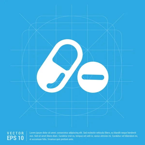 Medische pil en capsule pictogram — Stockvector