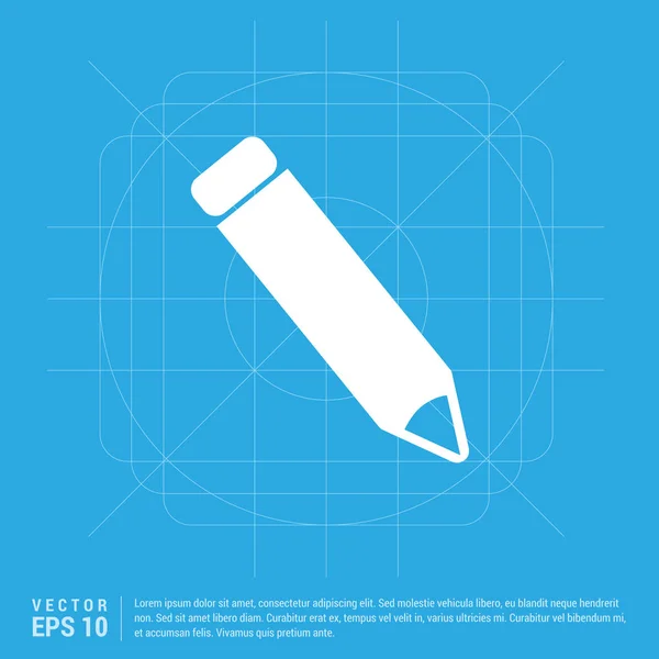 Icône crayon design plat — Image vectorielle