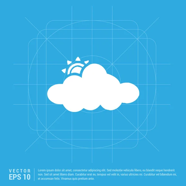 Güneş ve bulut hava simgesi — Stok Vektör