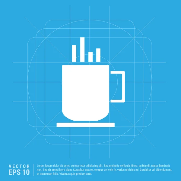 Tasse de café icône plate — Image vectorielle