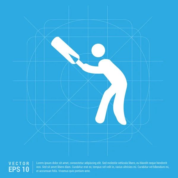Cricket-Spieler-Ikone — Stockvektor
