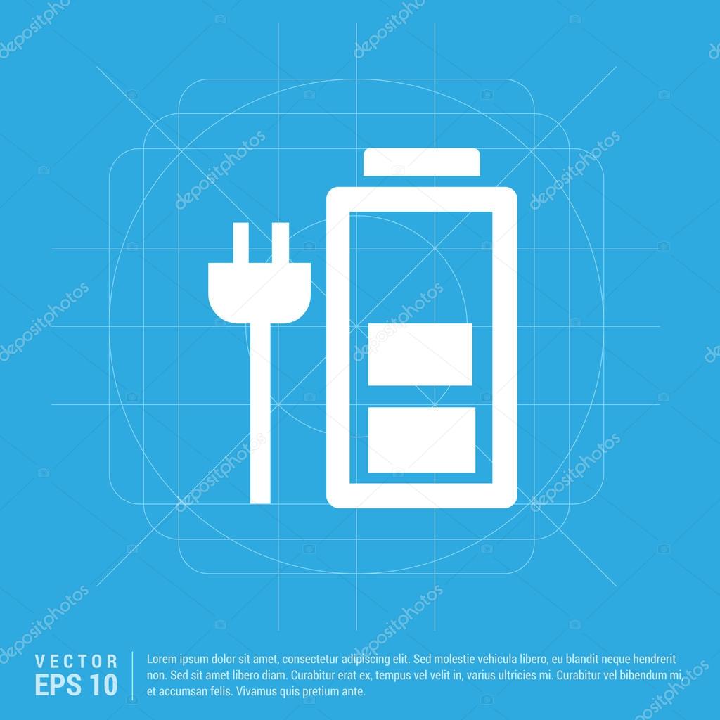 Charging battery icon, vector illustration