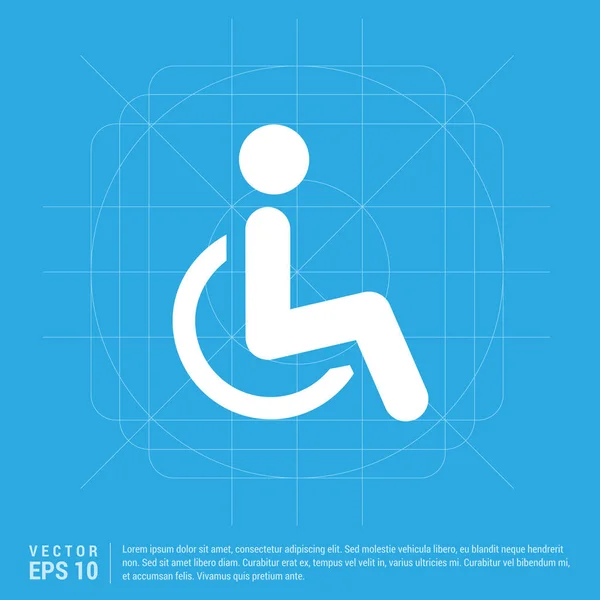 Disabled Handicap person warning sign — Stock Vector