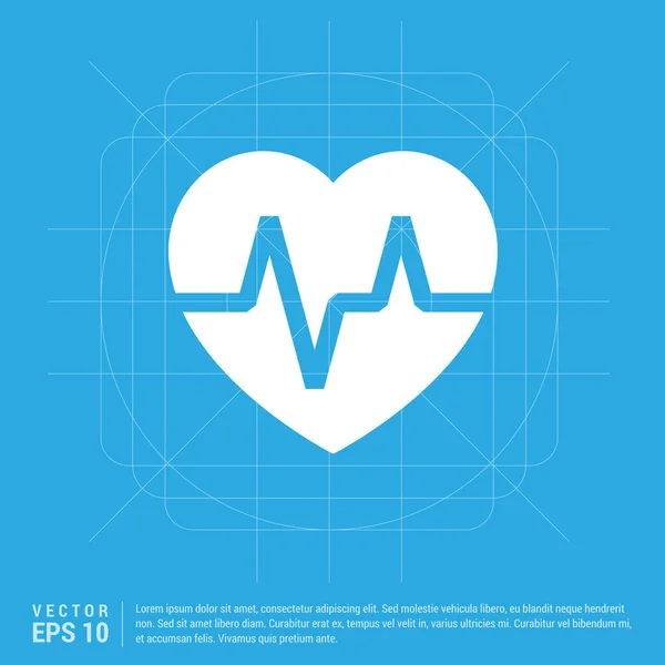 Καρδιογράφημα καρδιάς εικονίδιο — Διανυσματικό Αρχείο