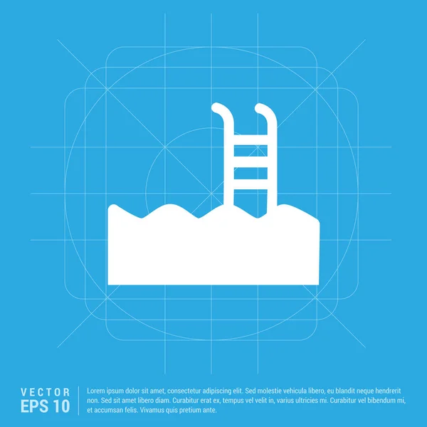 Ícone plano piscina —  Vetores de Stock