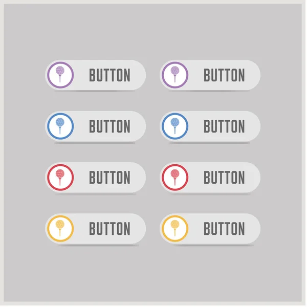 Golf cruzado tees icono botones — Vector de stock
