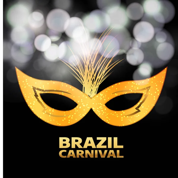 Cartão de Carnaval Brasil com máscara — Vetor de Stock