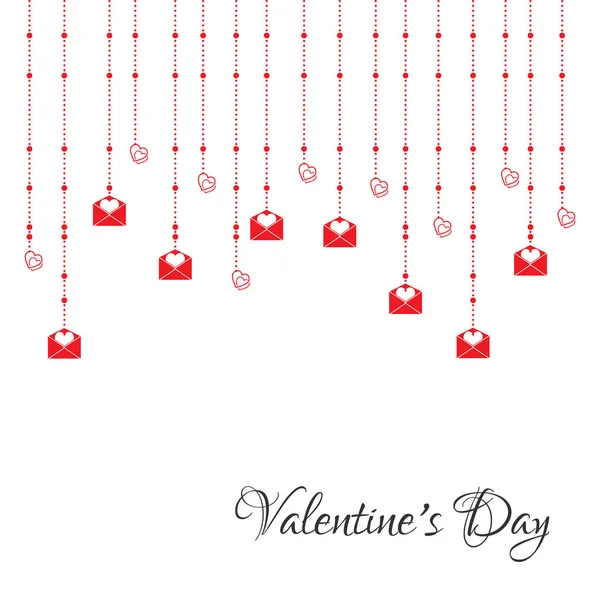 Tarjeta con guirnaldas festivas para el día de San Valentín — Vector de stock