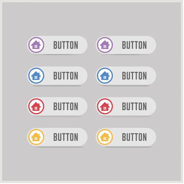 Casa Ícone botões — Vetor de Stock