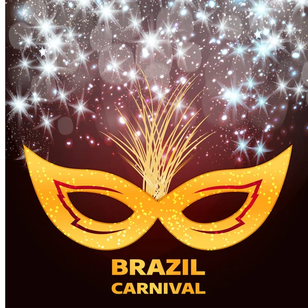 Brazil carnival card with mask — Stock Vector