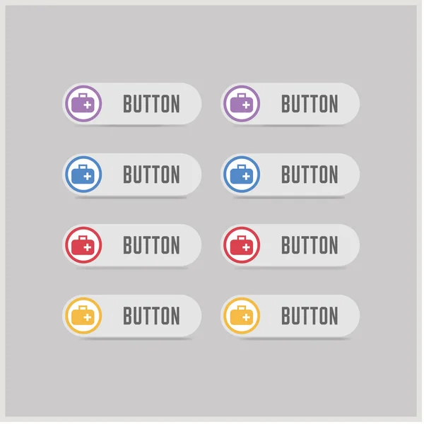 応急医療キット アイコン ボタン — ストックベクタ