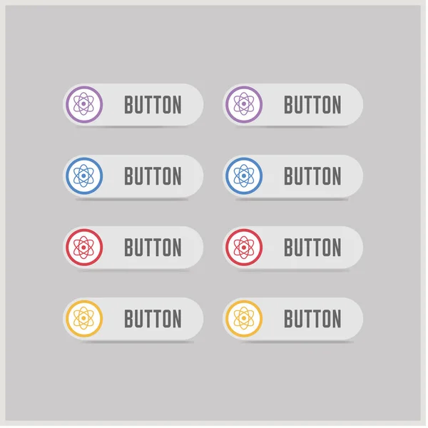 Symbolknöpfe für Atomzeichen — Stockvektor