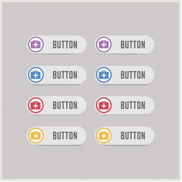 Botões do ícone do kit de primeiros socorros — Vetor de Stock
