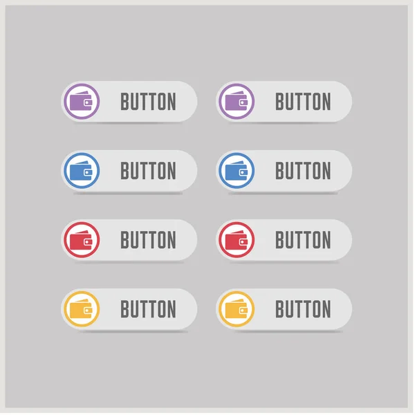 Botones del icono del bolso — Vector de stock