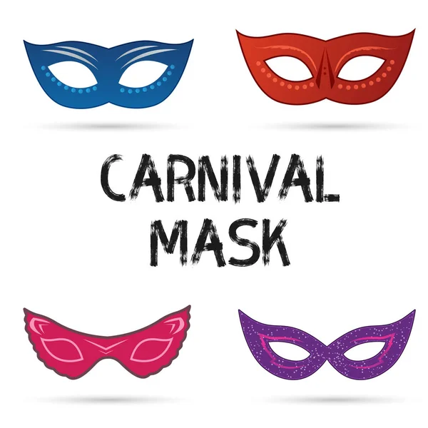 Brésil carte de carnaval avec masque — Image vectorielle