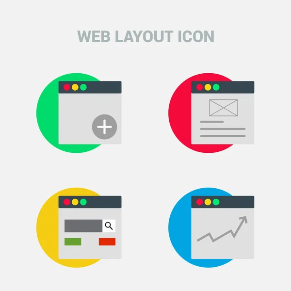 Conjunto de iconos de ventanas de aplicación — Vector de stock