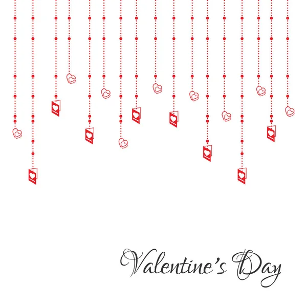 Kaart met feestelijke slingers voor Valentijn — Stockvector