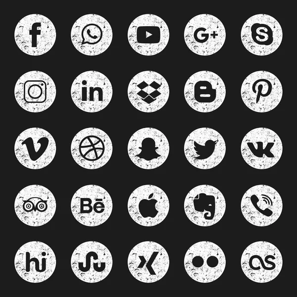 Conjunto de iconos web de redes sociales — Vector de stock