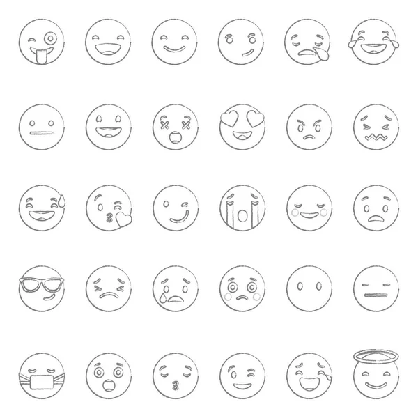 Conjunto de iconos emoticonos — Vector de stock