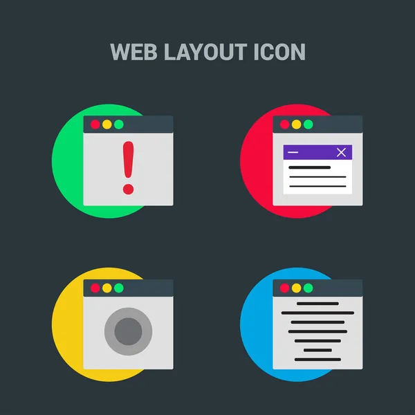 Conjunto de iconos de ventanas de aplicación — Vector de stock