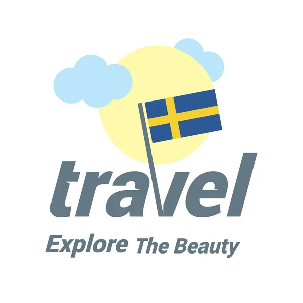 Швеція Національний прапор логотип — стоковий вектор