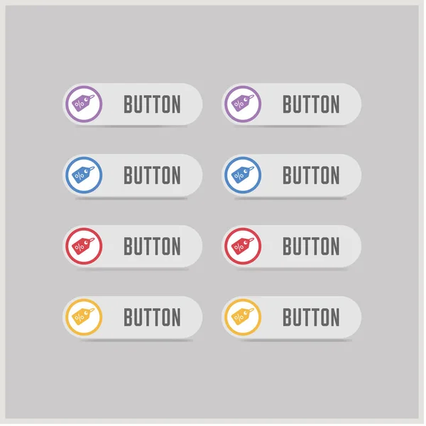 Precio botones icono etiqueta — Vector de stock