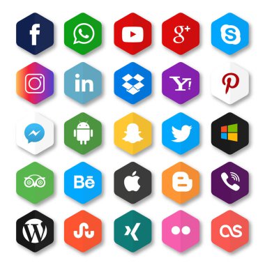 set of social networks web icons 