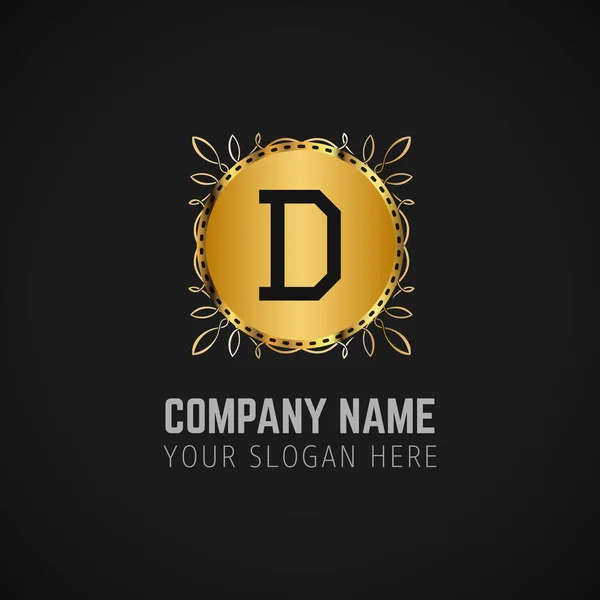 D letter logo sjabloon — Stockvector