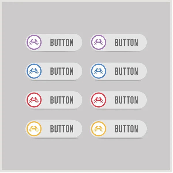 Binóculos ícone botões — Vetor de Stock