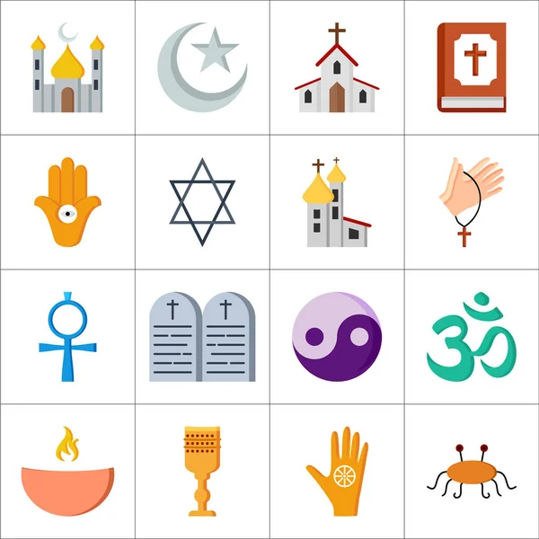 Conjunto de iconos de religiones — Archivo Imágenes Vectoriales