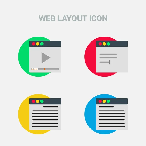 Conjunto de iconos de ventanas de aplicación — Vector de stock