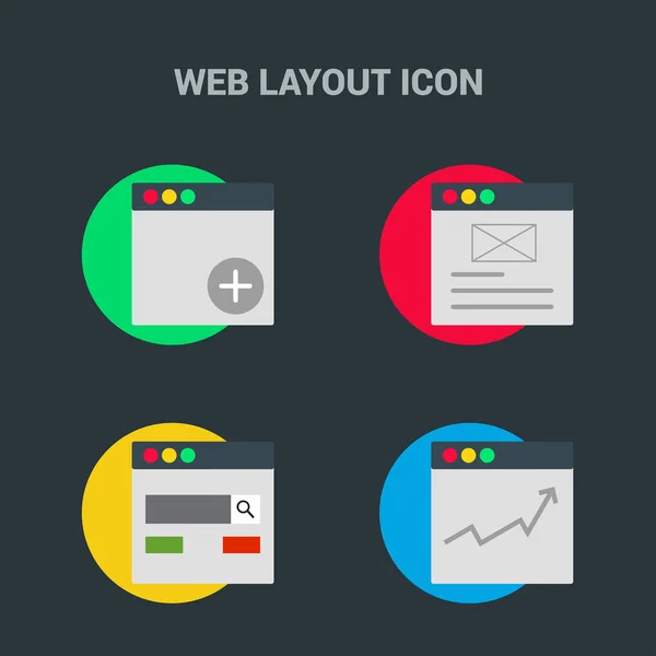 Conjunto de iconos de ventanas de aplicación — Vector de stock