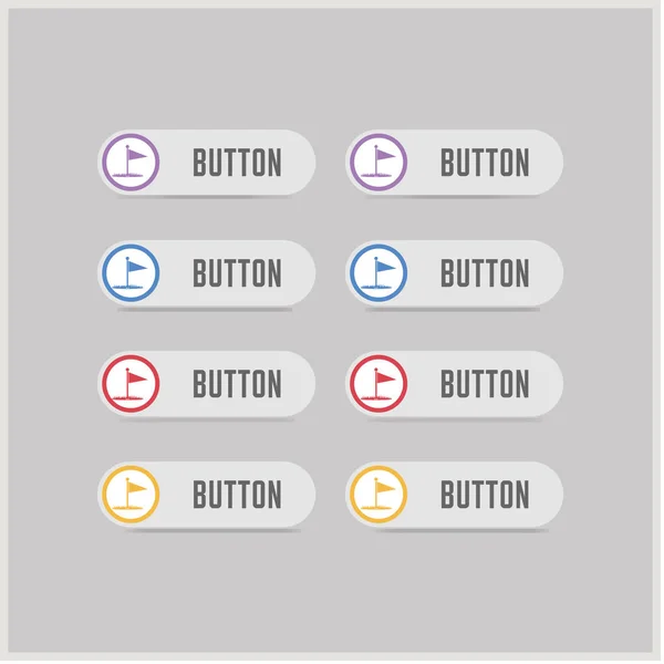 Golf Flag Icon buttons — Stock Vector