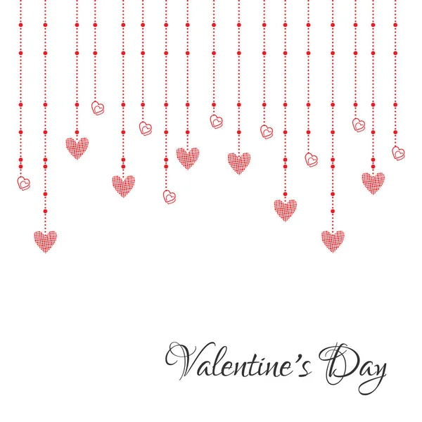 Kaart met feestelijke slingers voor Valentijn — Stockvector